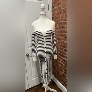 LOFT Cream Ribbed Knit Top